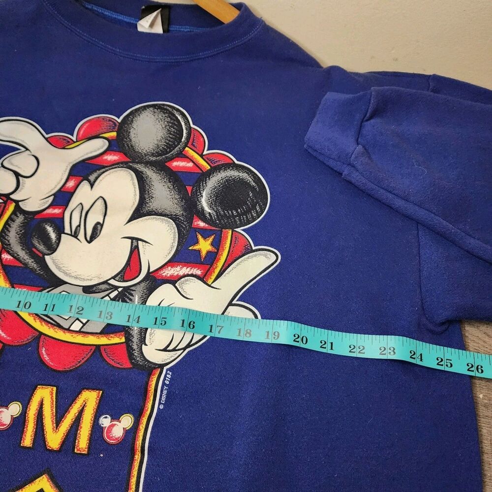 Vintage 90s Disney Mickey Mouse Sweatshirt Size XL Blue Jerry Leigh USA - Picture 8 of 9